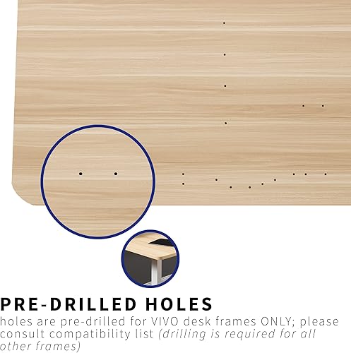 Vista 12 de VIVO DESK-TOP72-36B - Mesa universal de 71 x 36 pulgadas para marcos de escritorio estándar y sentados a pie, altura ajustable, escritorio negro