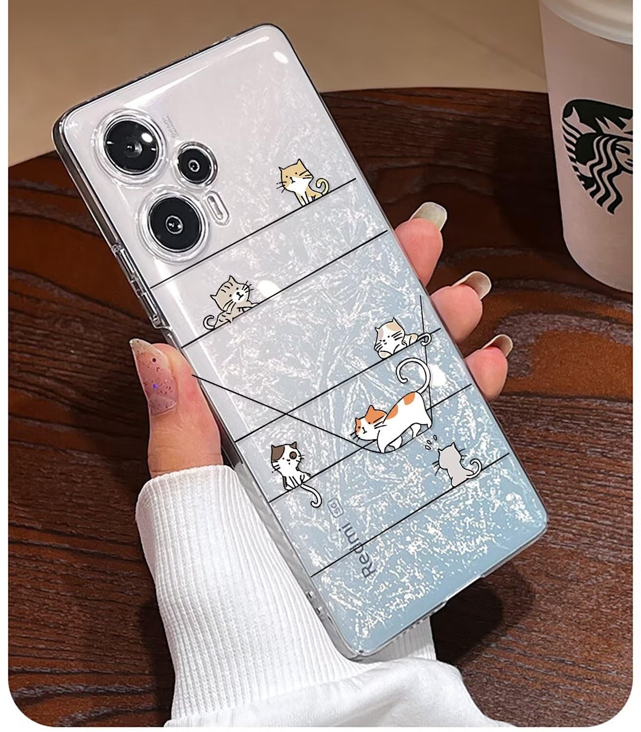 POUHYE Cover Per Xiaomi Poco F5 5G, Custodia Trasparente Ultra Sottile In TPU Morbido, Antiurto Antigraffio Con Protezione Fotocamera – Design Dinosauro