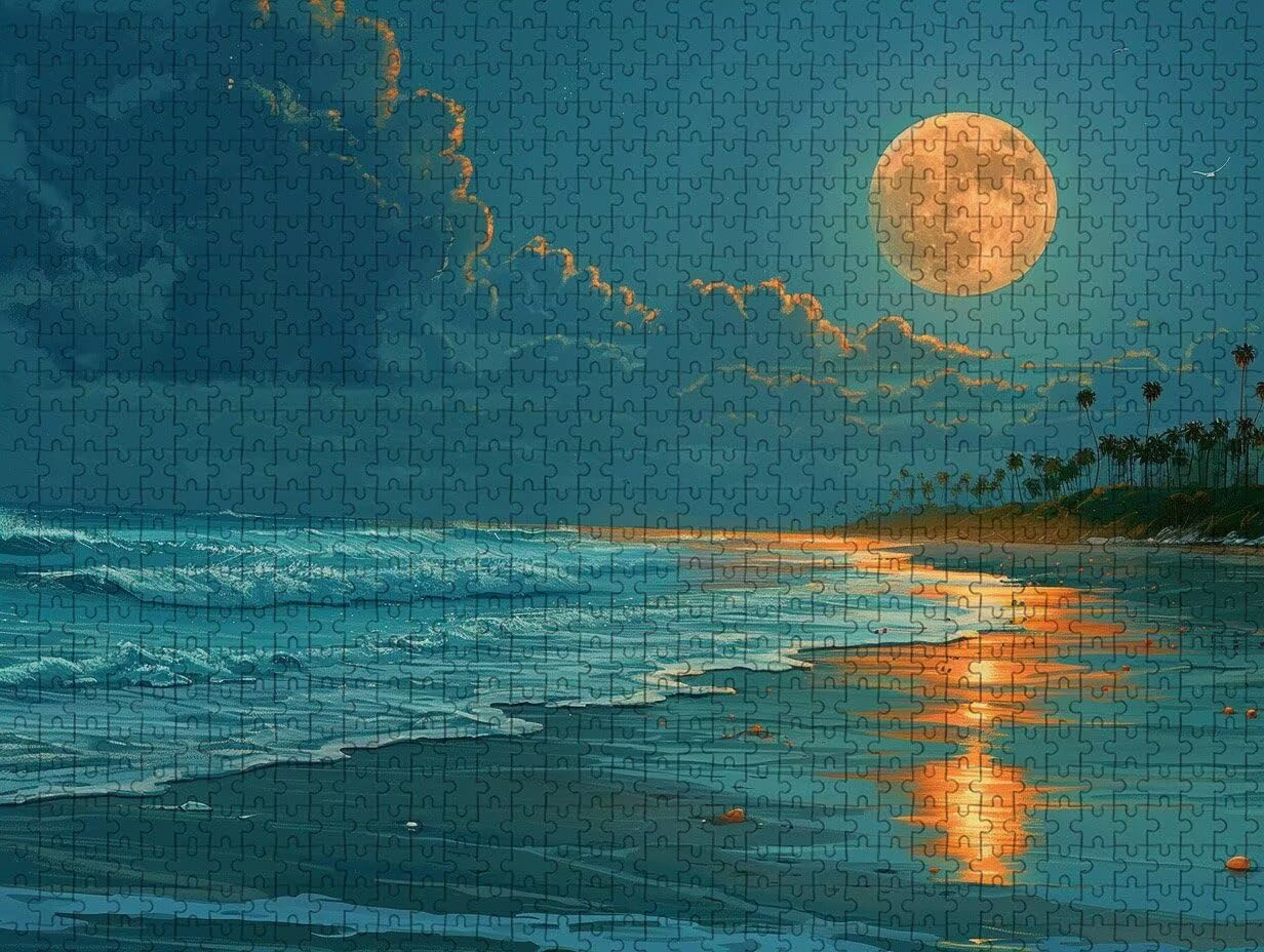 Puzzle Arte con Scatola Vista Mare, Tramonto Puzzle Legno 6000 Pezzi Adulti 179x105cm, DIY Classici Gioco, Attività di Intrattenimento ad Alta Difficoltà, Jigsaw Per Tutta La Famiglia, Regalo, L-3284