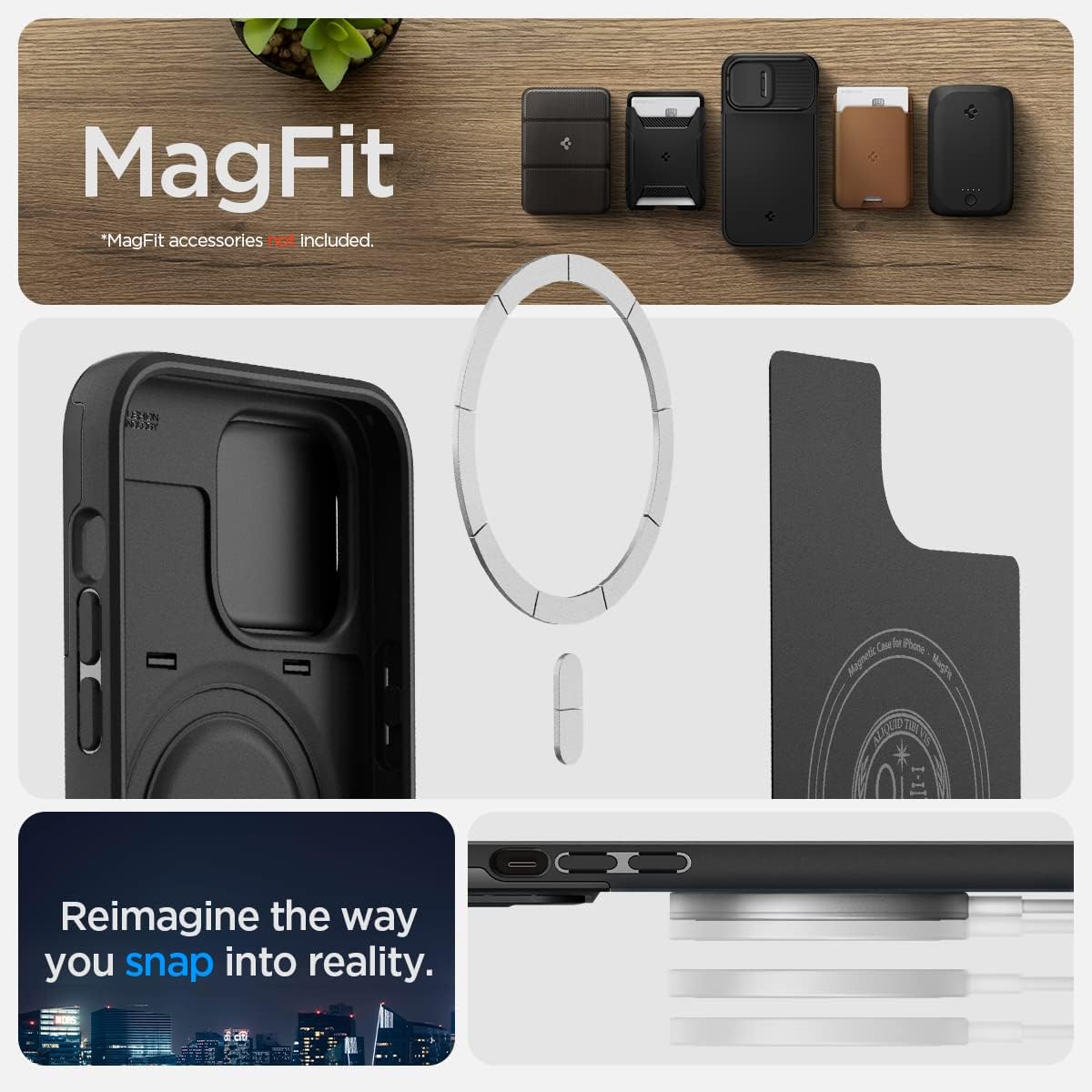 Spigen Optik Armor MagFit Designed for iPhone 14 Pro Max Case (2022) [Military-Grade Protection] Compatible with MagSafe - Black