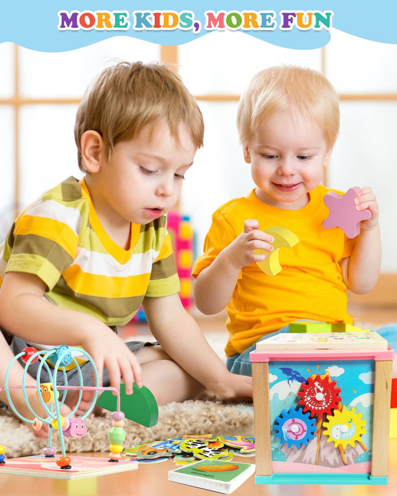 Wooden Activity Cube Play Center Navaris Wooden Motor Skills Play