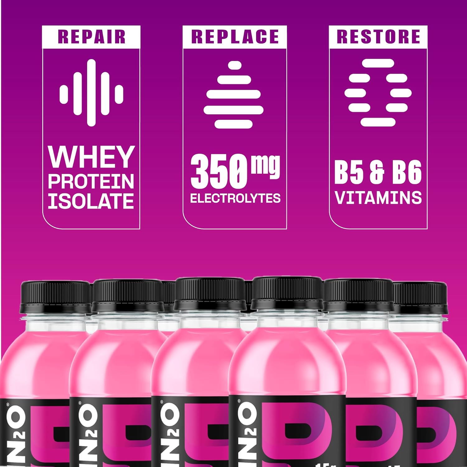 Protein2o Hydration Drink - 2-in-1 Liquid Clear Whey Protein Isolate and Electrolyte Drink - 15g Protein, Vitamins B5, B6 - Post-Workout Recovery - 16.9 Fl Oz - 12 Count Dragon fruit Blackberry