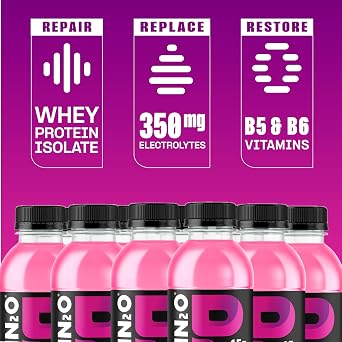 Protein2o Hydration Drink - 2-in-1 Liquid Clear Whey Protein Isolate and Electrolyte Drink - 15g Protein, Vitamins B5, B6 - Post-Workout Recovery - 16.9 Fl Oz - 12 Count Dragon fruit Blackberry
