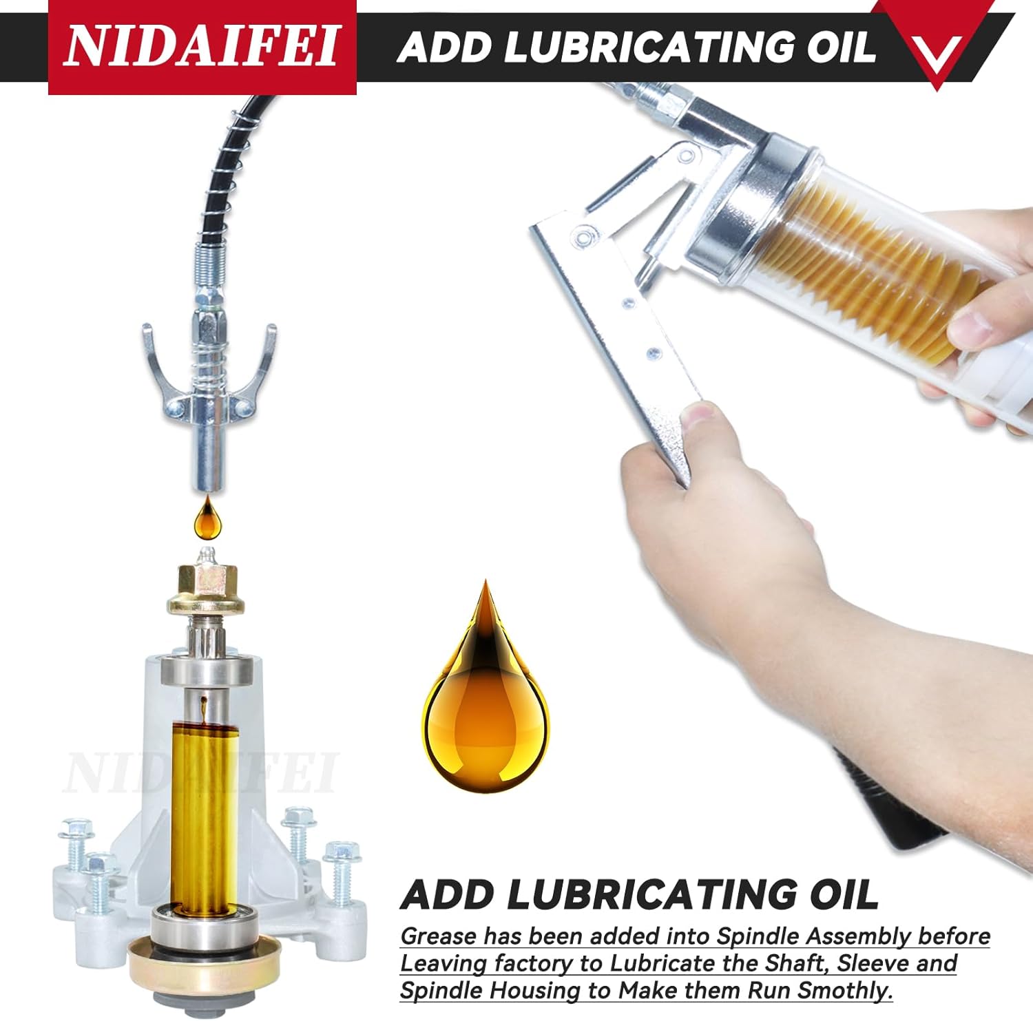 2 Pack Greased GY20050 GY20785 Spindle Assembly Replaces GY20785, GY20050, 82-356, 285-093 for John Deere 42" 48" Decks, John Deere L120, L130, L110, L100, L111, L118, L108 Lawn Mowers