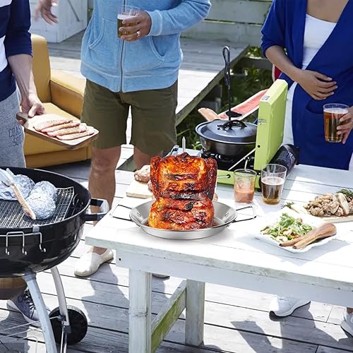 Miniatura 6 de Brocheta vertical para parrilla, pincho de acero inoxidable, brocheta de pastor con 3 picos extraíbles de tamaño (8, 10, 12 pulgadas), accesorio