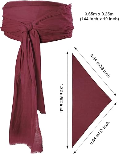 Miniatura 2 de SATINIOR Halloween Pirate Costume Accessories Medieval Costume Bandana Headscarf,Sash Belt for Women and Men