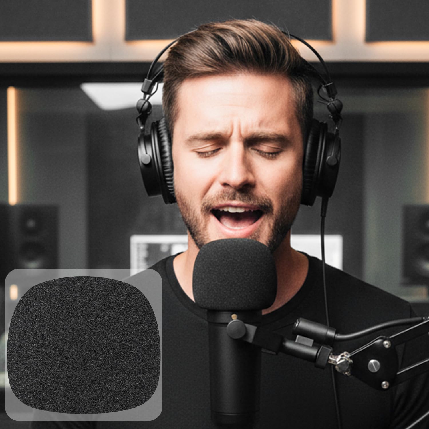 SOULWIT 2 Stück Mikrofon Pop Filter für RØDE(Rode) NT1 Series(Gen 1/2/3/4/5/Signature)/NT1-A, Schutz Mikrofon Schaum Abdecken Windschutz