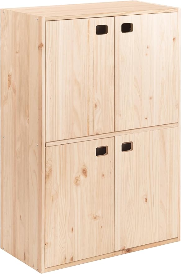 Astigarraga Kit Line Schrank mit 4 Türen und 4 Regalen, Kiefernholz, 105,4 x 70,8 x 33 cm