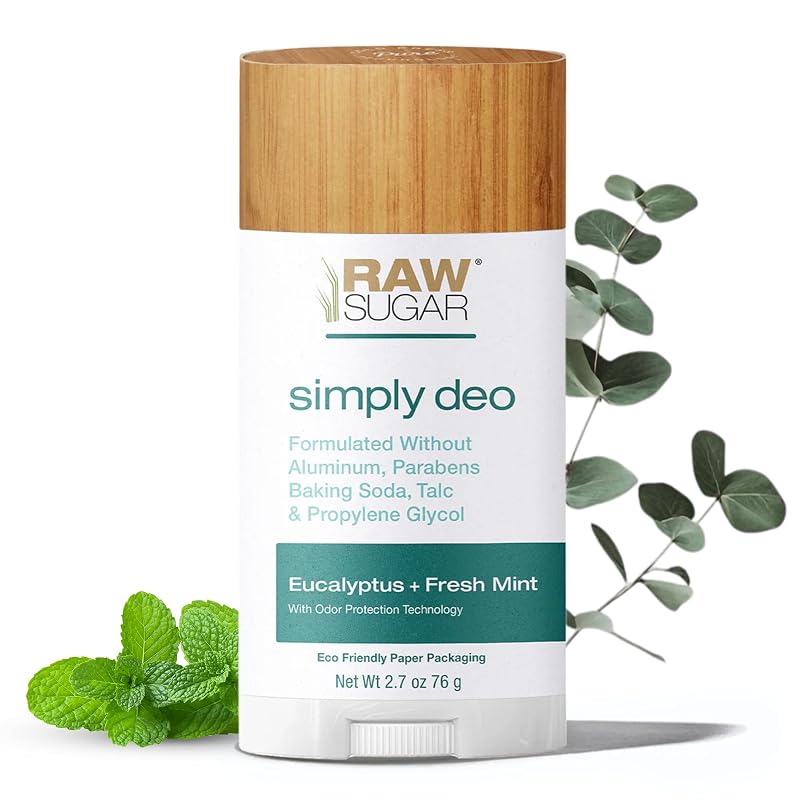 Desodorante em bastão RAW SUGAR Simply Deo, eucalipto e hortelã fresca