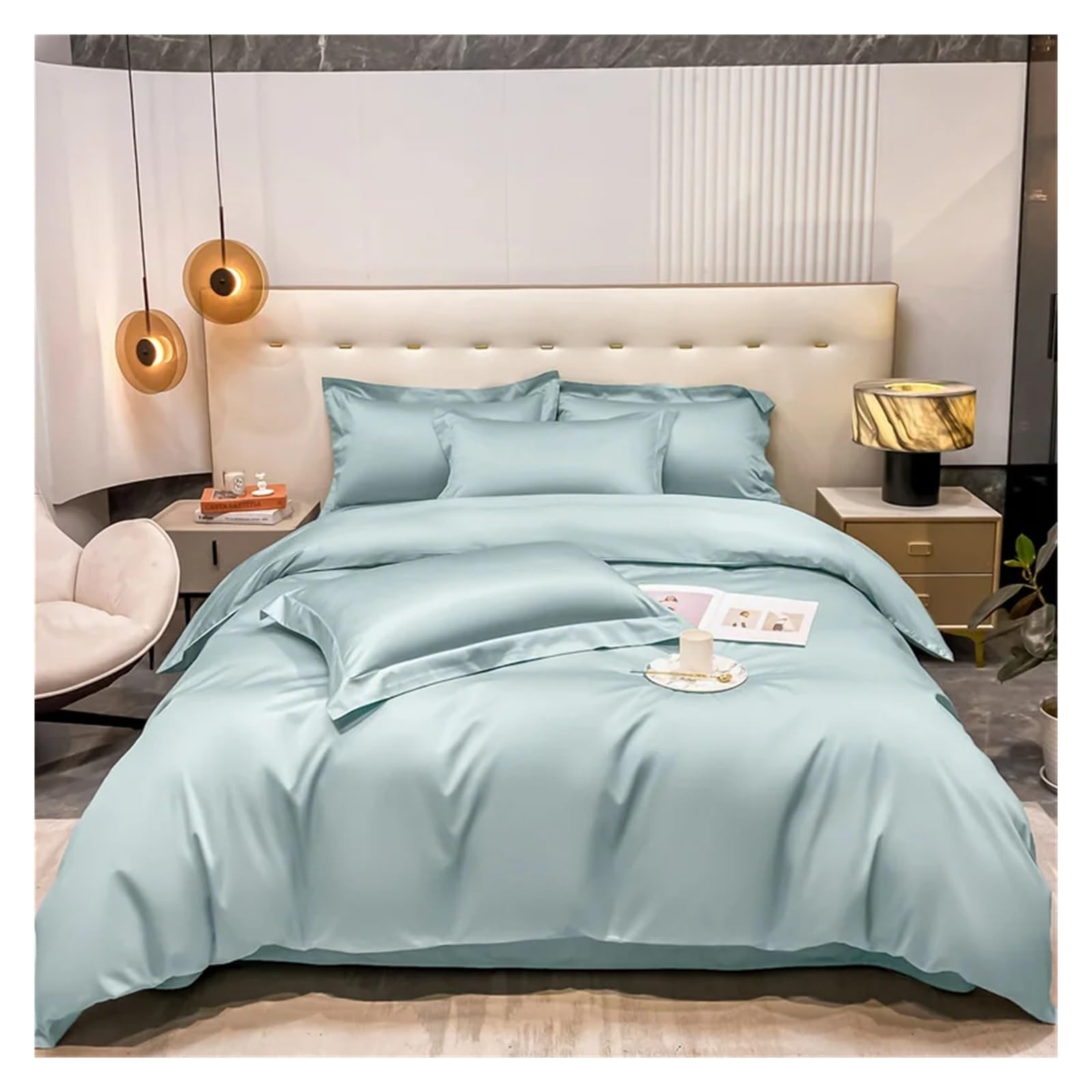 Sbcgfy A Bed Four Pieces Set, 1000Tc Egyptian Cotton Duvet Cover, Quilt Cover Comforter Cover 150 * 200 220 * 240 Bedding Set Pillowcases Without Bedsheet,-150 * 200