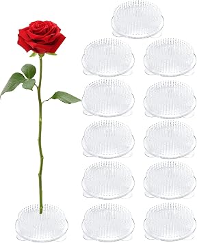 eZAKKA 12PCS Flower Frogs, Clear Plastic Floral Frogs for Arrangements Vase, Flower Frog Tool for DIY Home Decor Floral Crafts,2.76"x0.78" Inch