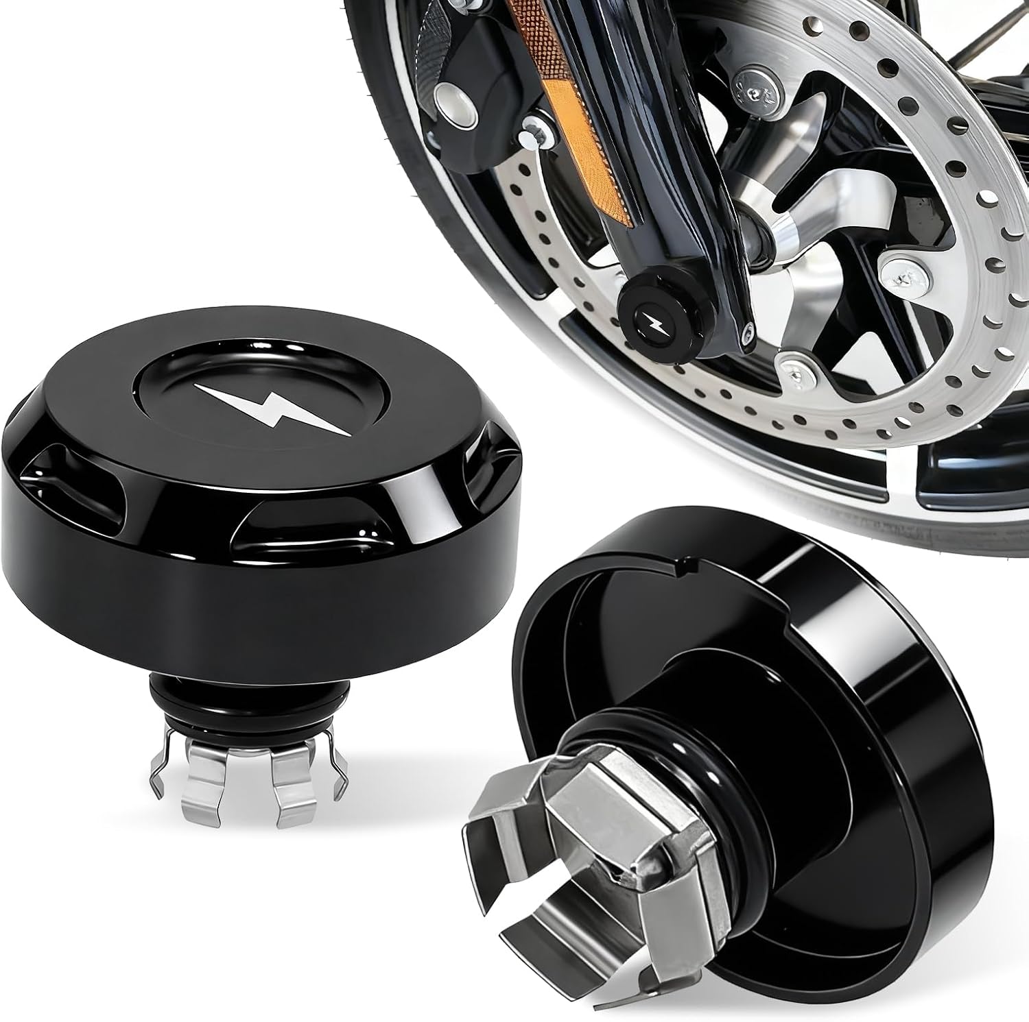 2024 2025 2026 Front Axle Nut Covers Caps for Harley Davidson Touring Street Glide, Road Glide, CVO, FLTRX, FLHX Models, 2 Pack Chrome