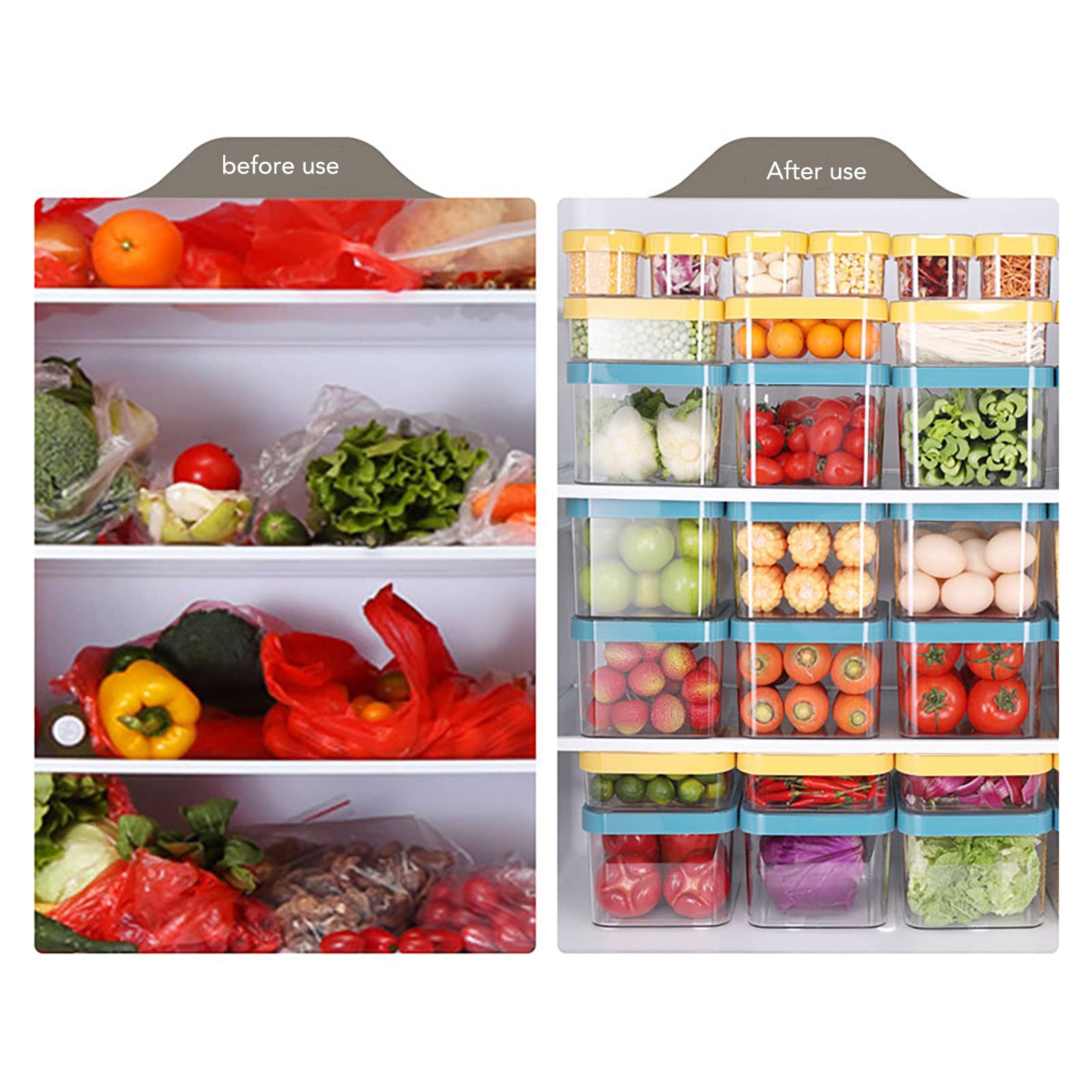 3pcs frigorifero scatola di immagazzinaggio, frigorifero refrigerato scatola di immagazzinaggio di verdure con coperchio cibo frutta organizzatore scatola cucina cibo congelatore scatola di immagazz