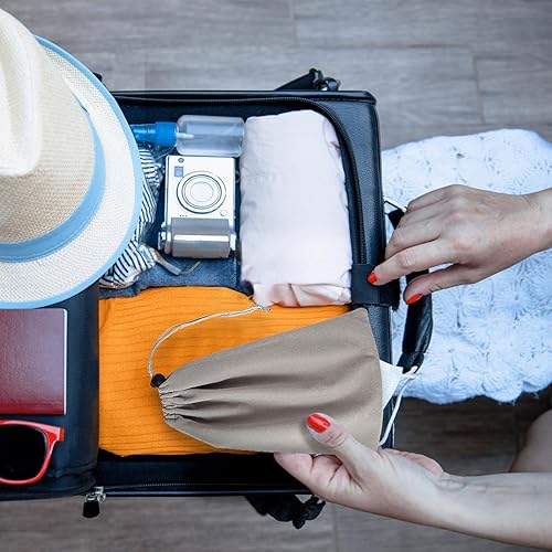 Miniatura 7 de Bolsas de juguetes de almacenamiento de doble cara para adultos (tamaño grande de 8.6 x 11.8 pulgadas, 4 unidades), bolsa de microfibra con cordón,