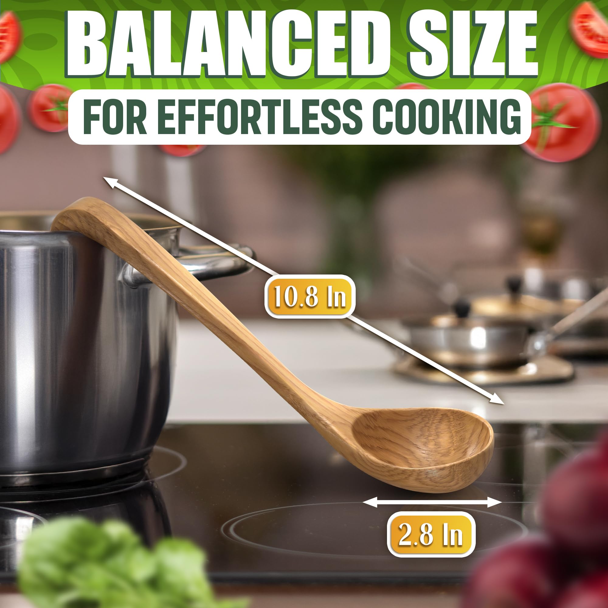 Wooden Ladle for Soup - 10.8x2.8