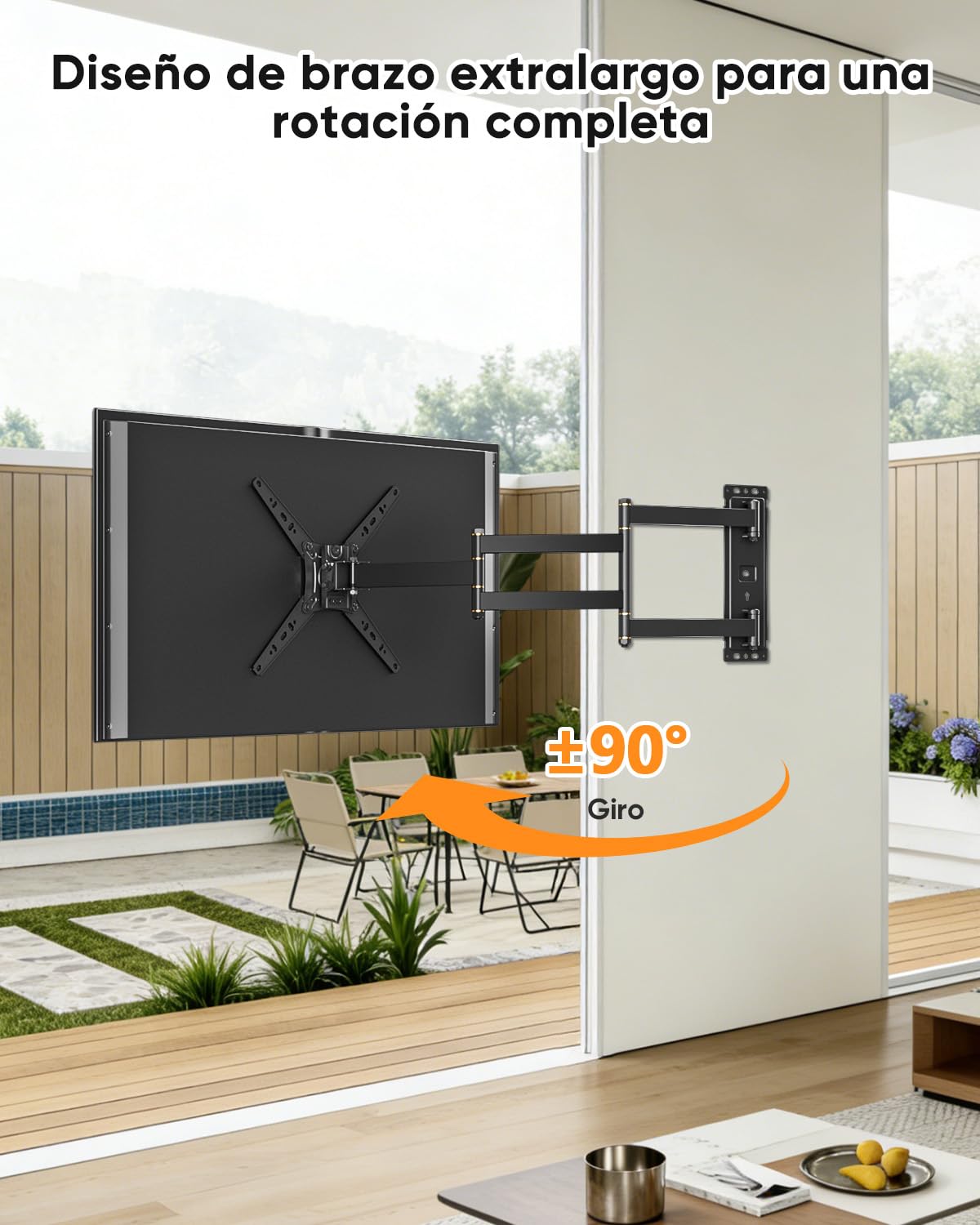 FORGING MOUNT Soporte TV Pared, Brazo Largo de 1035mm para TVs de 17-50 Pulgadas, Soporte Pared TV Articulado Inclinable y Giratorio con 180° Rotación, hasta 30 kg, MAX VESA 300x300mm