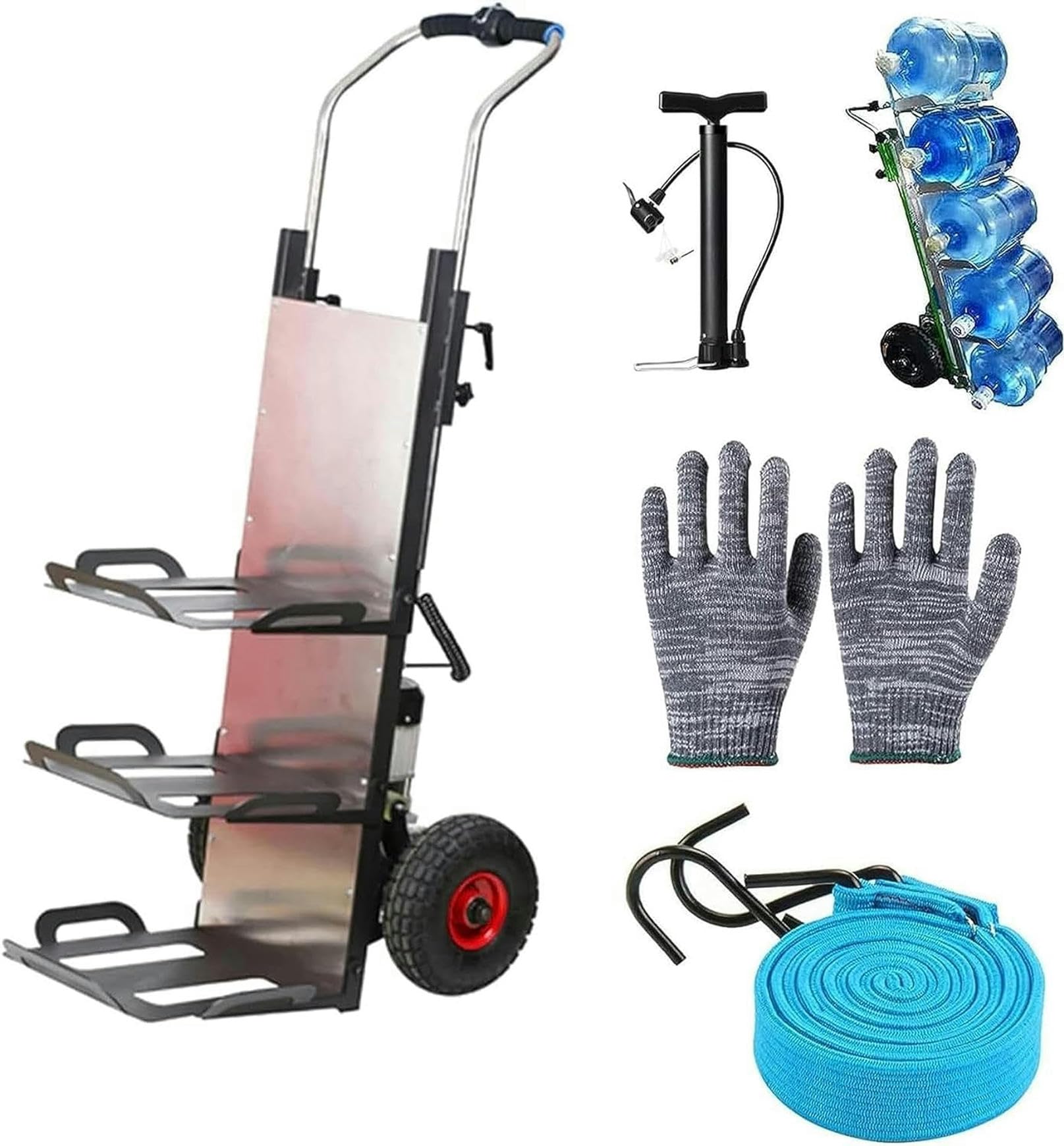 Carrello Elettrico Saliscale Carrello Manuale, Carrello Elettrico per Scale Alimentato da 650 W Carrello Manuale Industriale, con Batteria al Litio Rimovibile e Batteria a Lunga Durata