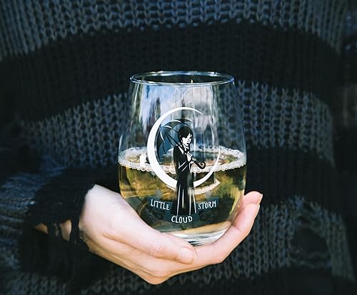 Miniatura 4 de Addams Family Wednesday "Little Storm Cloud" - Vaso de vino sin tallo, vaso para cócteles, capacidad para 20 onzas
