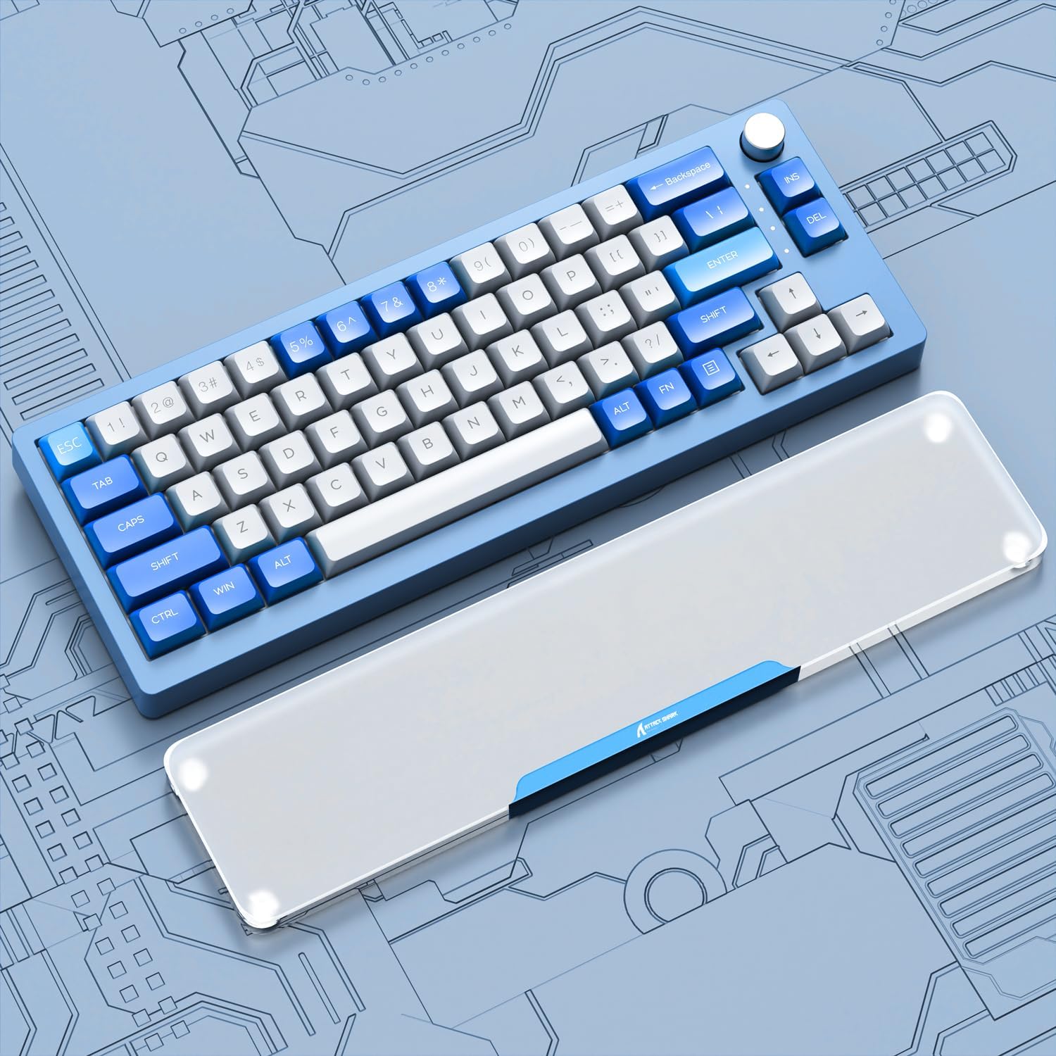 Acrylic Gaming Keyboard Wrist Rest,Clear Ergonomic Palm Rest with AntiSlip Base