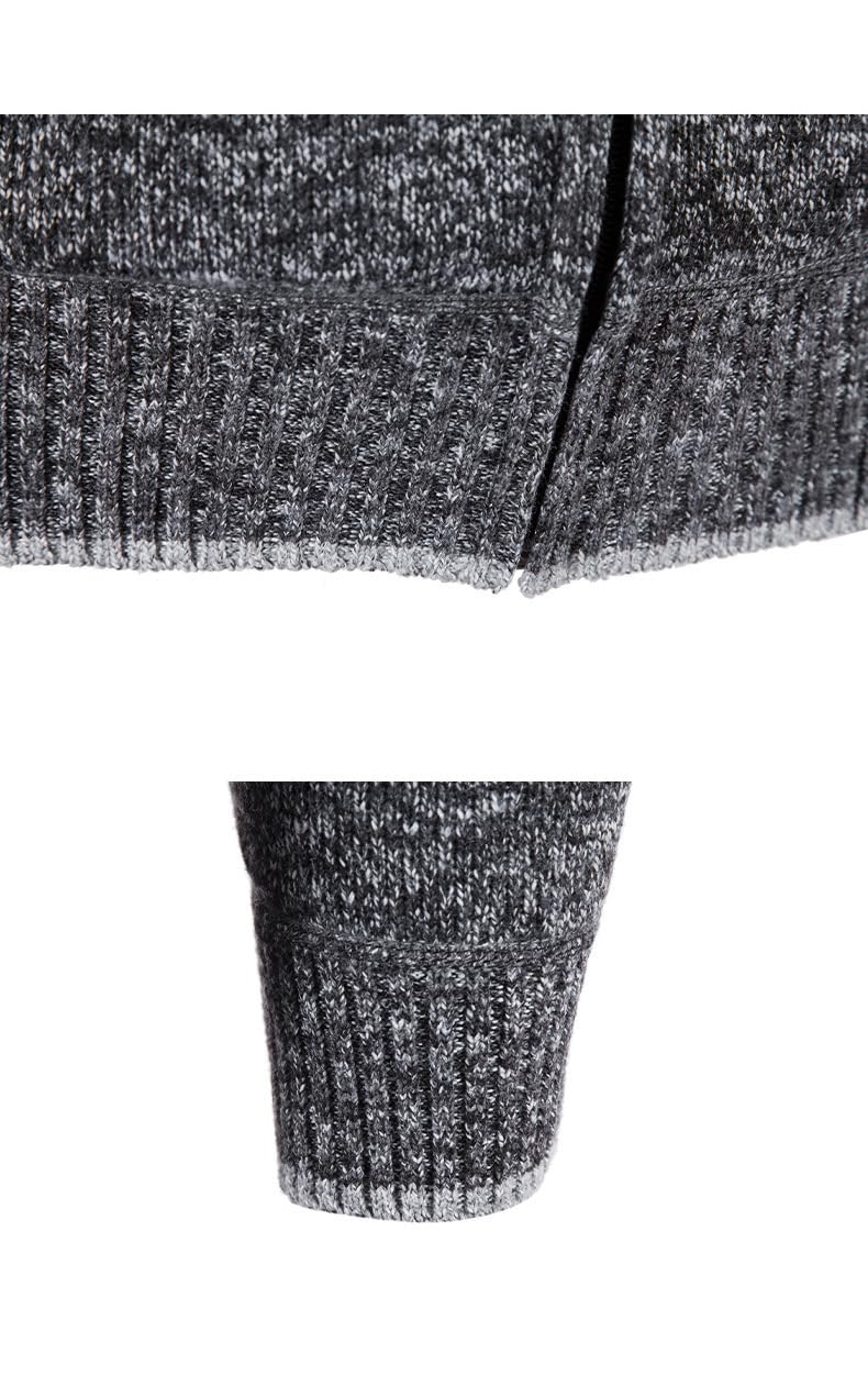 carl vinson® Men's Winter Slim Fit Fur Lined Knitted Hoodie Zipper Cardigan Sweater Jacket 3