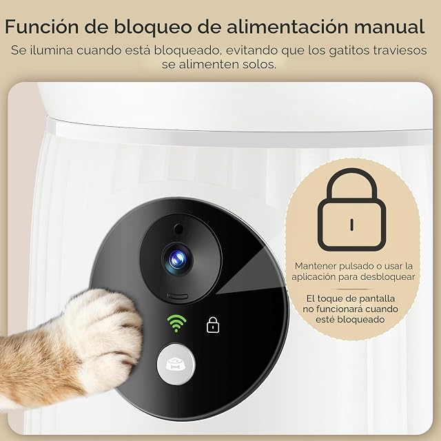 Foto 6 de 8 de Faroro Comedero Gato Automático WiFi, 1080P HD Cámara con Visión Nocturna