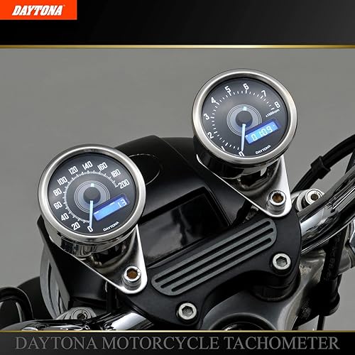 Miniatura 2 de Daytona Velona - Tacómetro de motocicleta de 8,000 rpm, compatible con Honda Rebel, Cafe Racer y otros lentes esféricos personalizados de 2.362 in