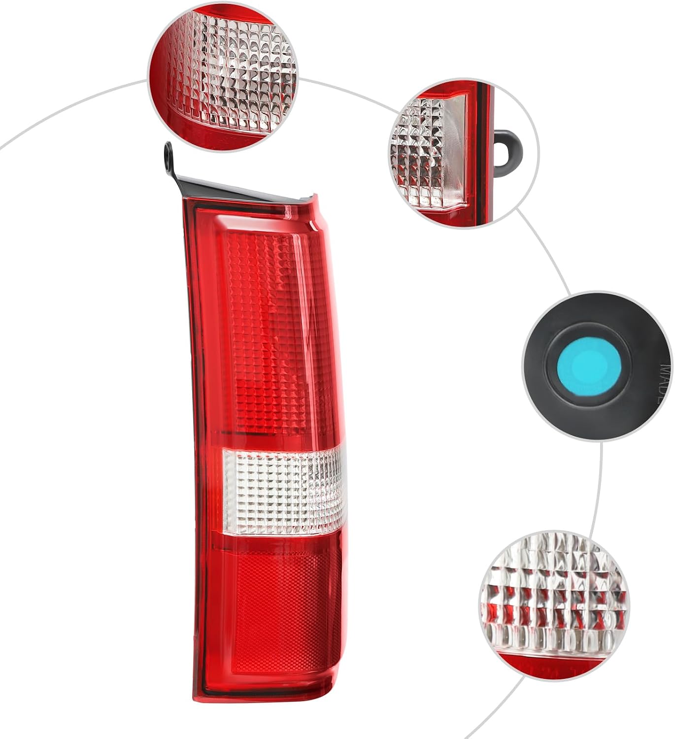 LYNICESHOP For 2003-2023 Chevy Express GMC Savana Halogen Tail Light Assembly, Complete Left & Right Set, Exact Fit 23338319 23338320 (Left Driver Side)