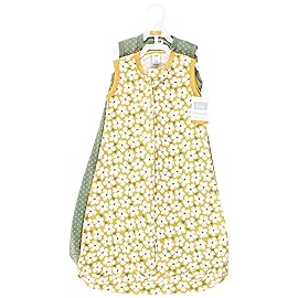Hudson Baby Unisex Baby Cotton Wearable Sleeping Bag, Sack, Blanket, Sage Floral Sleeveless, 3-9 Months