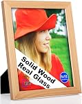RPJC 11 x 14 Picture Frames Made of Solid Wood and High Definition Glass Display Pictures 8x10 with Mat or 11x14 Without Mat for Wall Mounting Photo Frame Black
