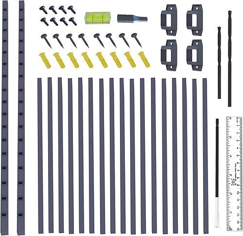 Miniatura 2 de CHR Kit de riel de protección de metal con balaustres y soportes para terraza, porche, pasamanos al aire libre (40 pulgadas)