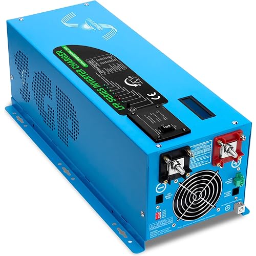 2000W DC 12V Peak 6000W Pure Sine Wave Inverter Charger Upgrade, AC 120V with 70A Battery AC Charger LCD Display Remote Control, Low Frequency Inverter, for RV, Camper, Home
