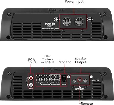 Taramps Bass 8k 1 Ohm Monoblock Amplifier 8000 Watts Rms 1 Channel Powerful Full Range Great for Sub/Bass RCA Input Subsonic Filter, Car Audio Class D