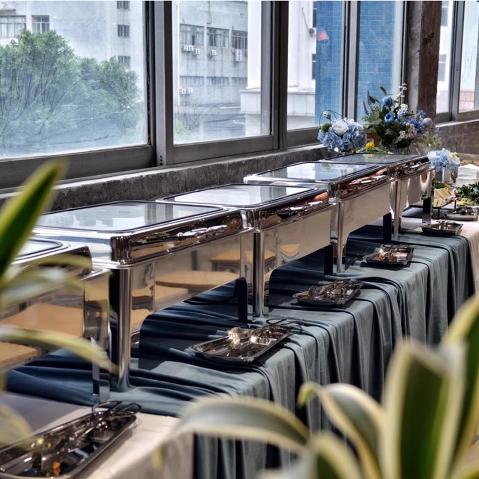 Sfregando Piatti Per Buffet, Piano Di Lavoro Cibo Servizio Display Contenitore, Condimento Distributore Vassoio, Ristorante Hotel Cibo Display Rack Padelle(B-6.5 cm/1 grid)