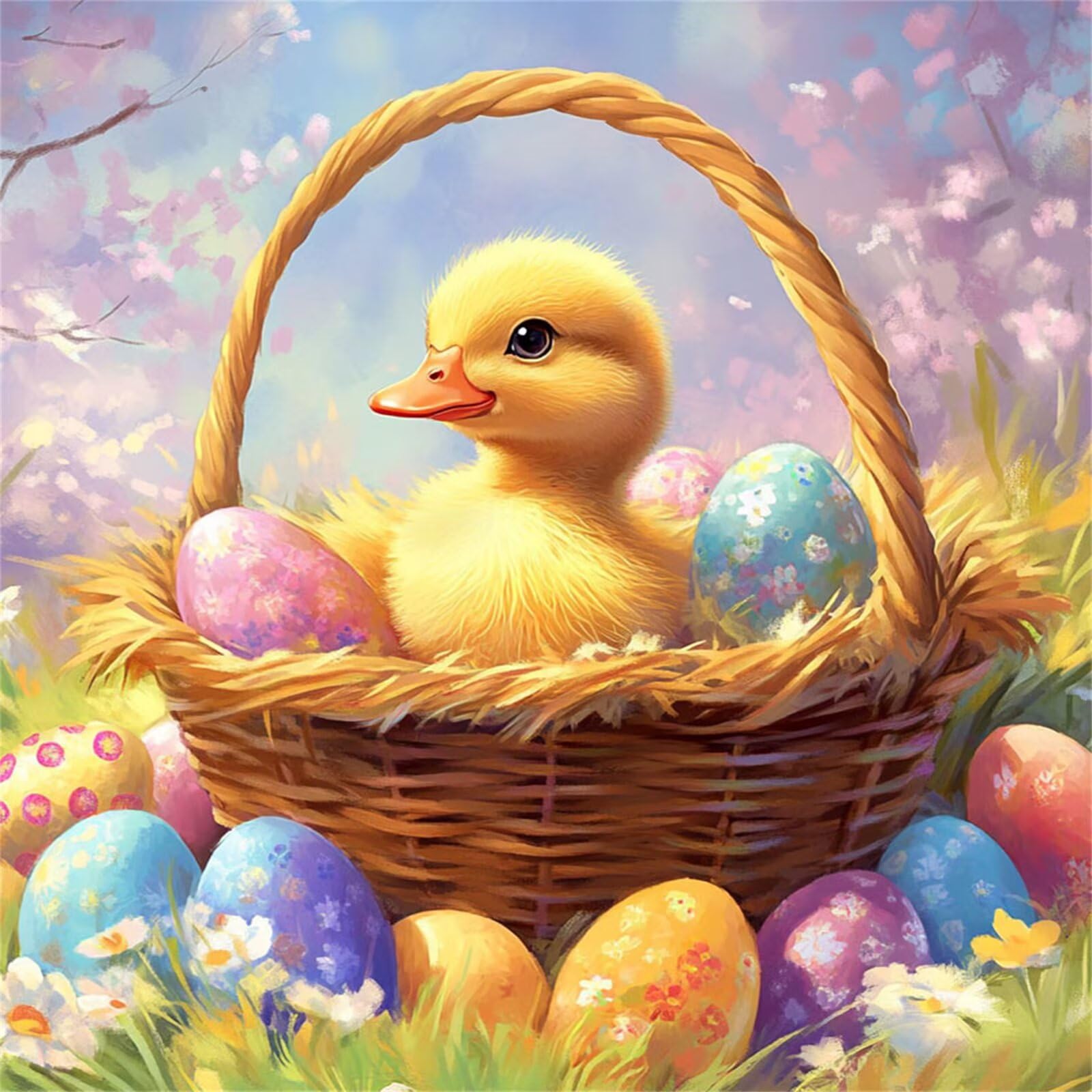 Broderie Diamant Kit Complet 5D, Pâques Diamond Painting Adulte Plein Foret, Peinture Diamant pour Adulte Enfant Débutant, Loisirs Créatifs de Détente et Décoration Maison, Animal 70x70cm FX#440