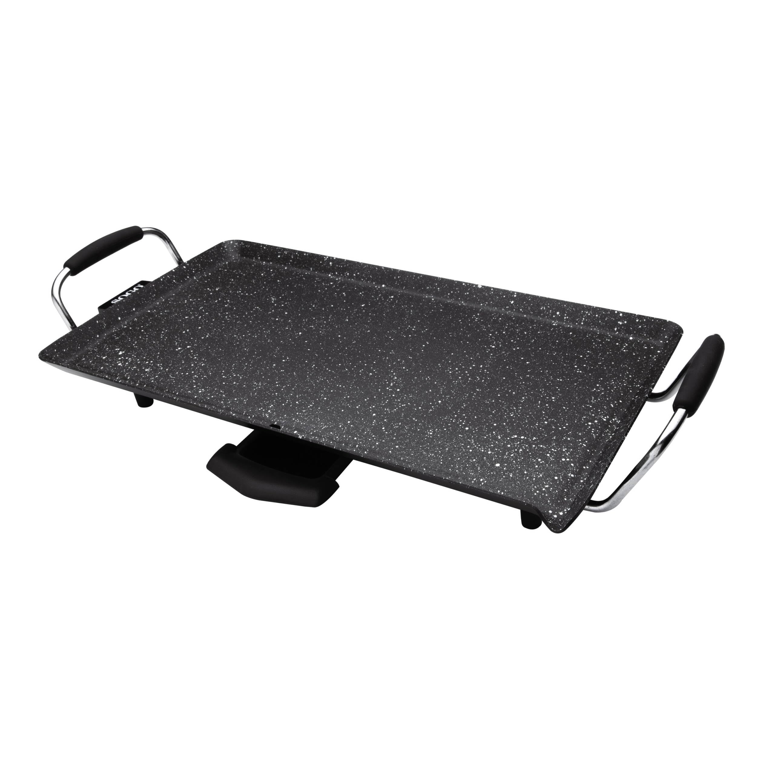 Sogo Plancha De Eléctrica Asar Lisa Antiadherente CERACOOK con bandeja recoge aceites, superficie cocción 46x26 cm, termostato regulador, 2000KW, sin PFOA (SS-1222)