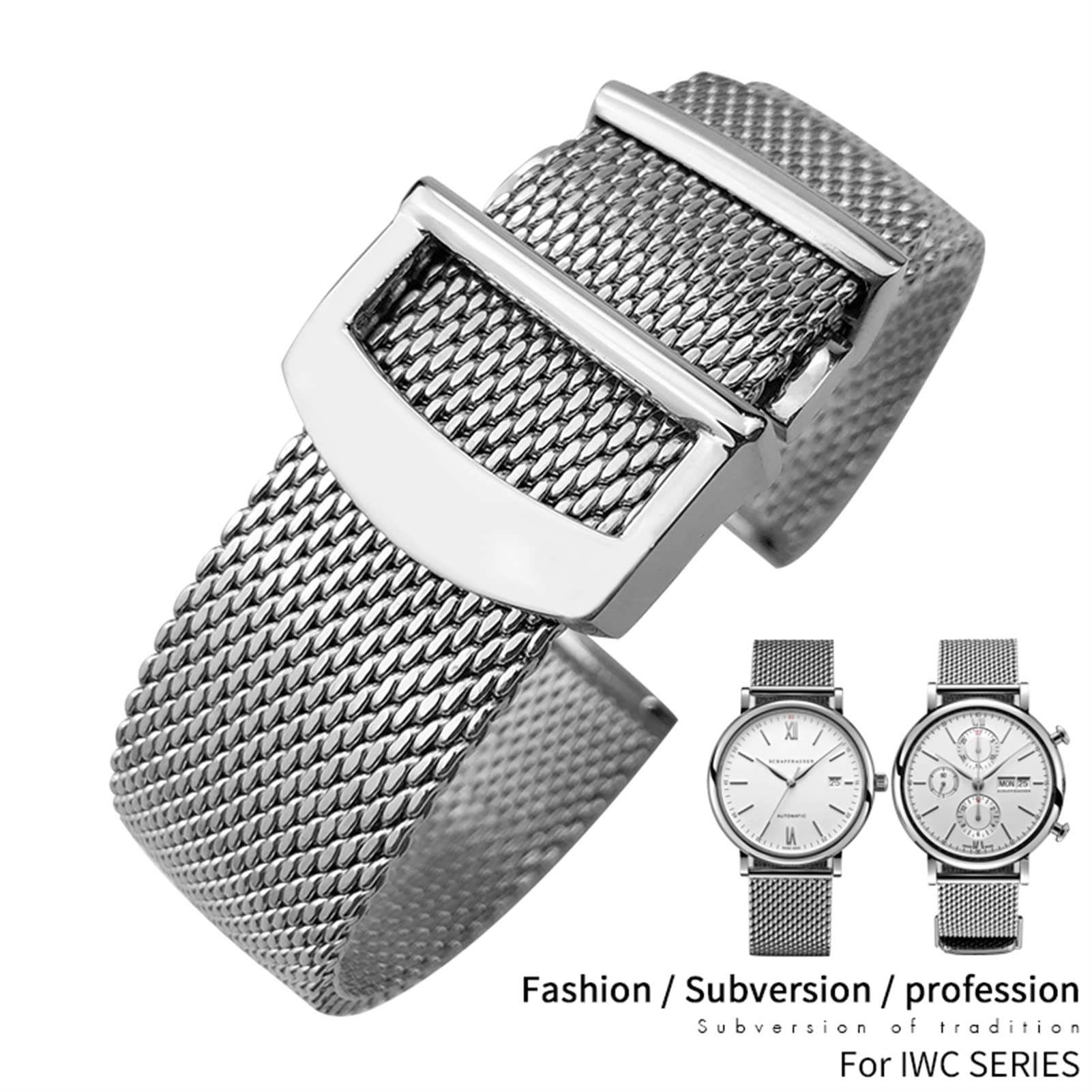20 mm 22 mm wysokiej jakości pasek do zegarka ze stali nierdzewnej zamiennik do paska do zegarka IWC Mark18
