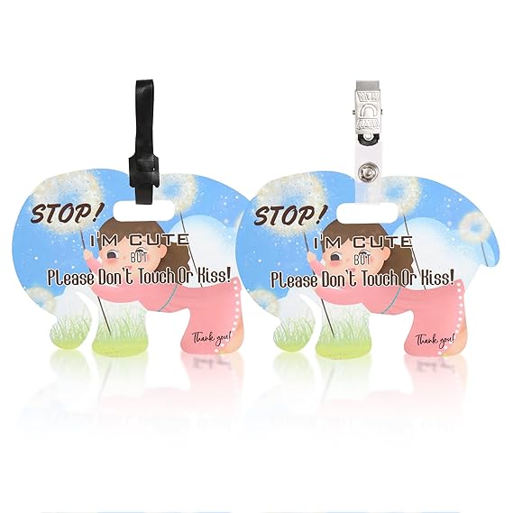 Do not Touch Baby Signs, Stroller Signs, Newborn car seat Signs, Premature Babies, do not Touch car seat Signs (Blue, Little Elephant)