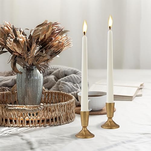 Miniatura 5 de Juego de 2 portavelas de hierro antiguo hecho a mano, elegantes candelabros para bodas, comedor y fiestas, decoración atemporal