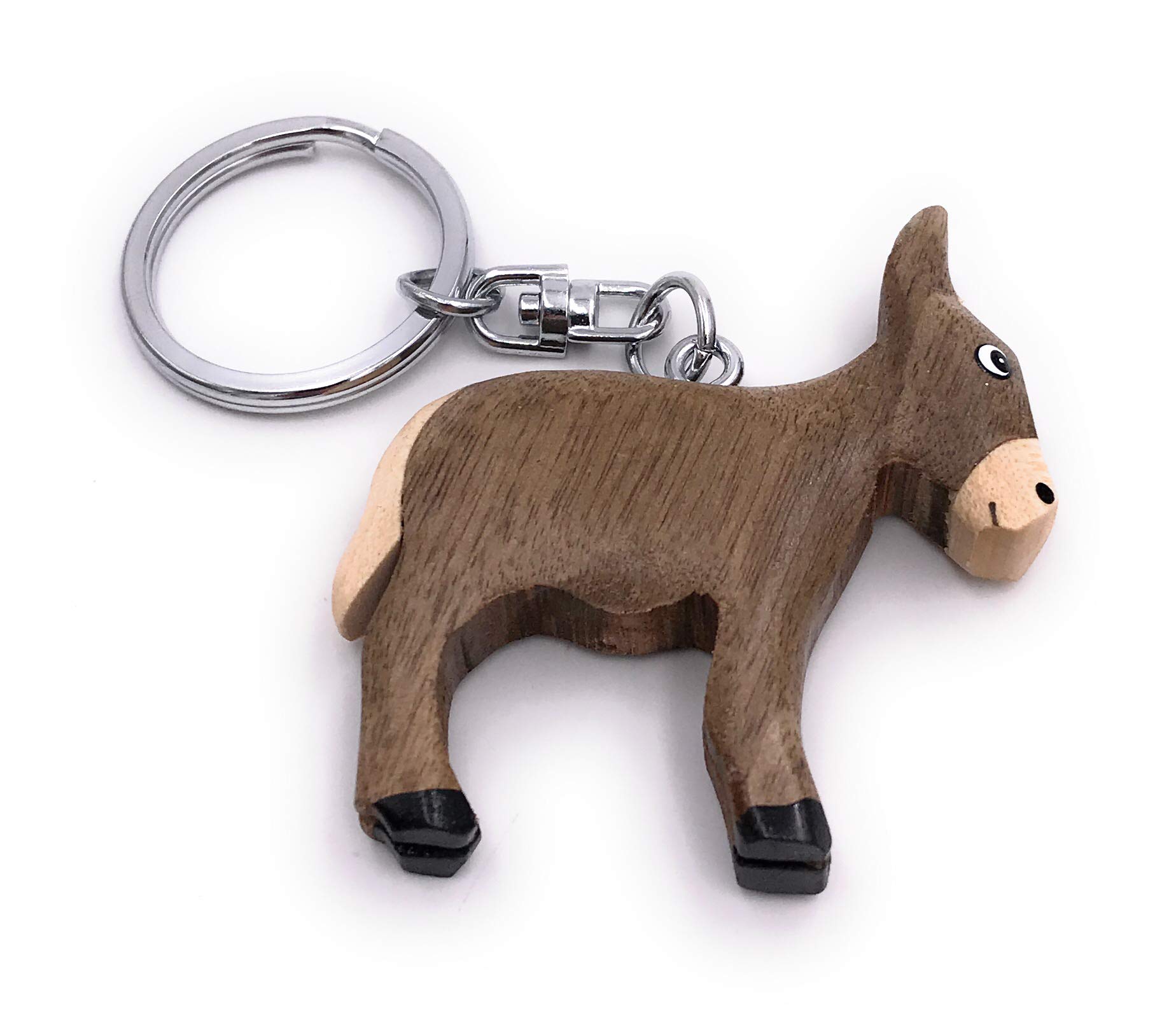 Onwomania Wooden Keyring Goat Mountain Goat Buck Capricorn Pendant Charm