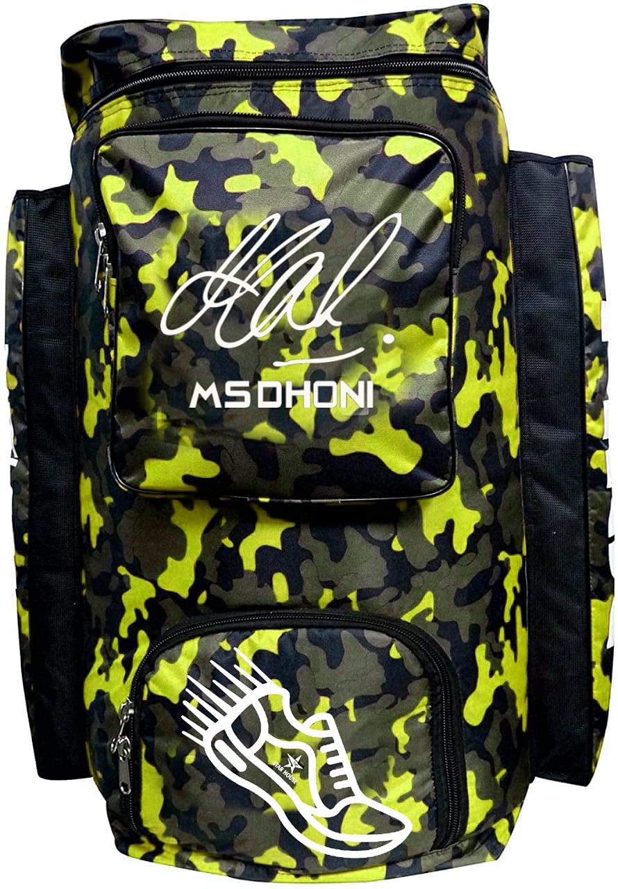 STAR HOUSE MSD Signature Cricket Kit Bag Daffle Bag with Full Padded Nylon Material (Yellow)-picture-12