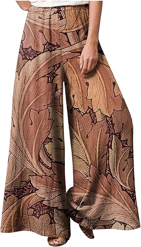 Miniatura 2 de Pantalones de descanso de pierna ancha para mujer, cintura alta, pantalones sueltos de cintura alta para mujer, estampado de verano, cintura