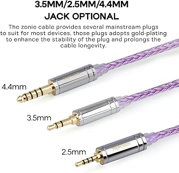 Linsoul Tripowin Zonie 16 Core SilverPlated IEM Cable, Recessed 2pin, 3.5mm
