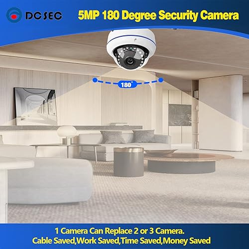 Miniatura 2 de Cámara de seguridad de domo gran angular de 5MP 4MP 180 grados HD-TVICVIAHD960H analógica 4 en 1 súper híbrido HD CCTV vigilancia 0.067 in lente ojo
