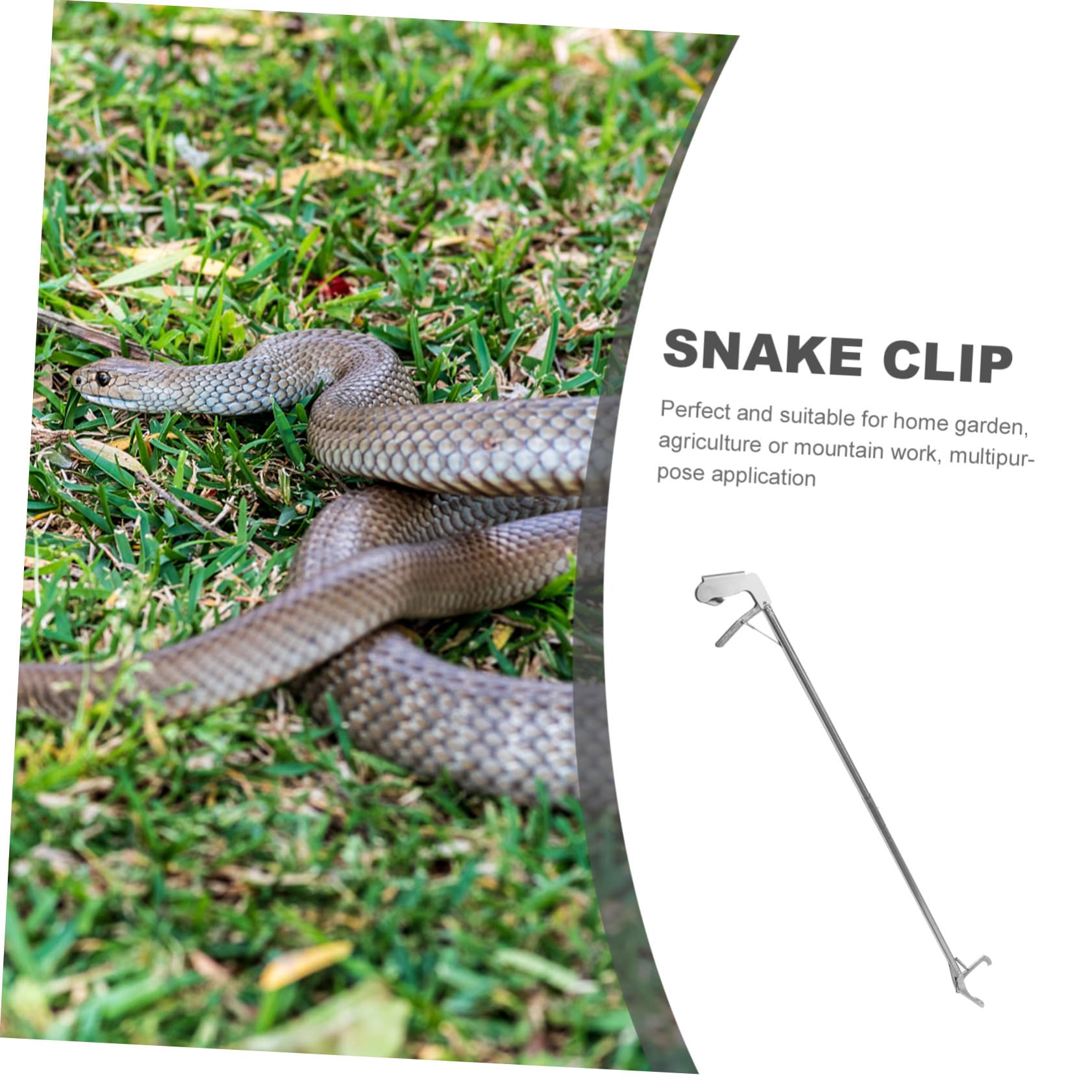 GANAZONO Herramienta para Agarrar Serpientes de Acero Inoxidable, Pinzas Antideslizantes Plegables de 1,2 Metros, Clip Resistente y Seguro para Manipulación de Reptiles en Exteriores