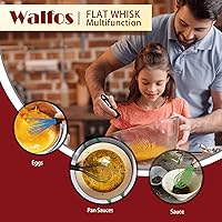 Vista 9 de Walfos Batidor, batidor para cocinar sin arañazos. Juego de 4 batidores de silicona para cocina, Wisk-11 pulgadas y batidor de globo de 7+9+11