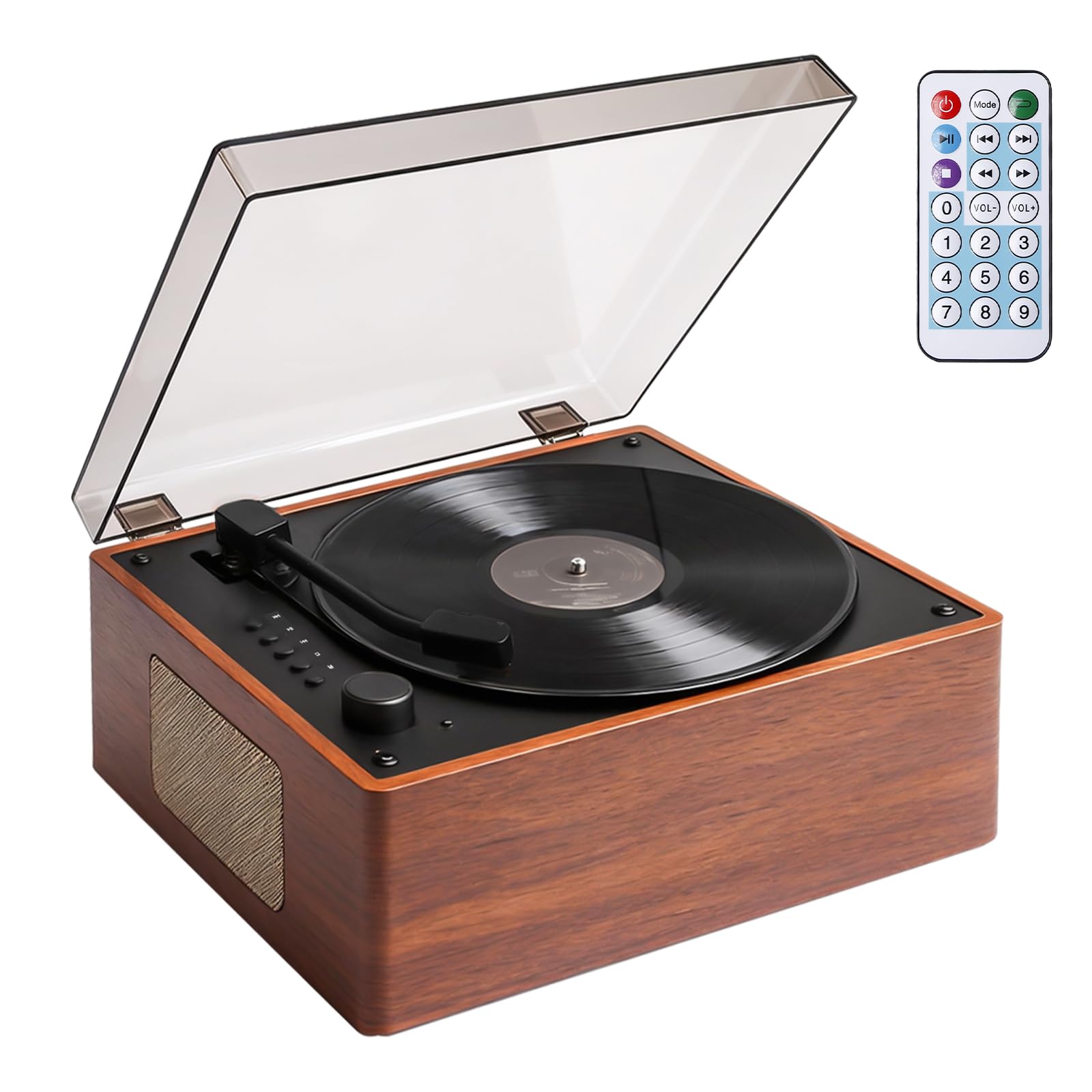 Lecteur CD portable Bluetooth 5.1, lecteur CD rétro avec double haut-parleur stéréo, télécommande, rechargeable, lecteur CD, compatible USB/AUX, protection contre la poussière