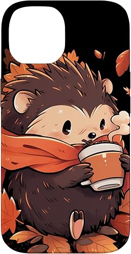 Miniatura 4 de Funda Kawaii para iPhone 11 Pro Hedgehog Otoño Hojas Calabaza Especias Latte