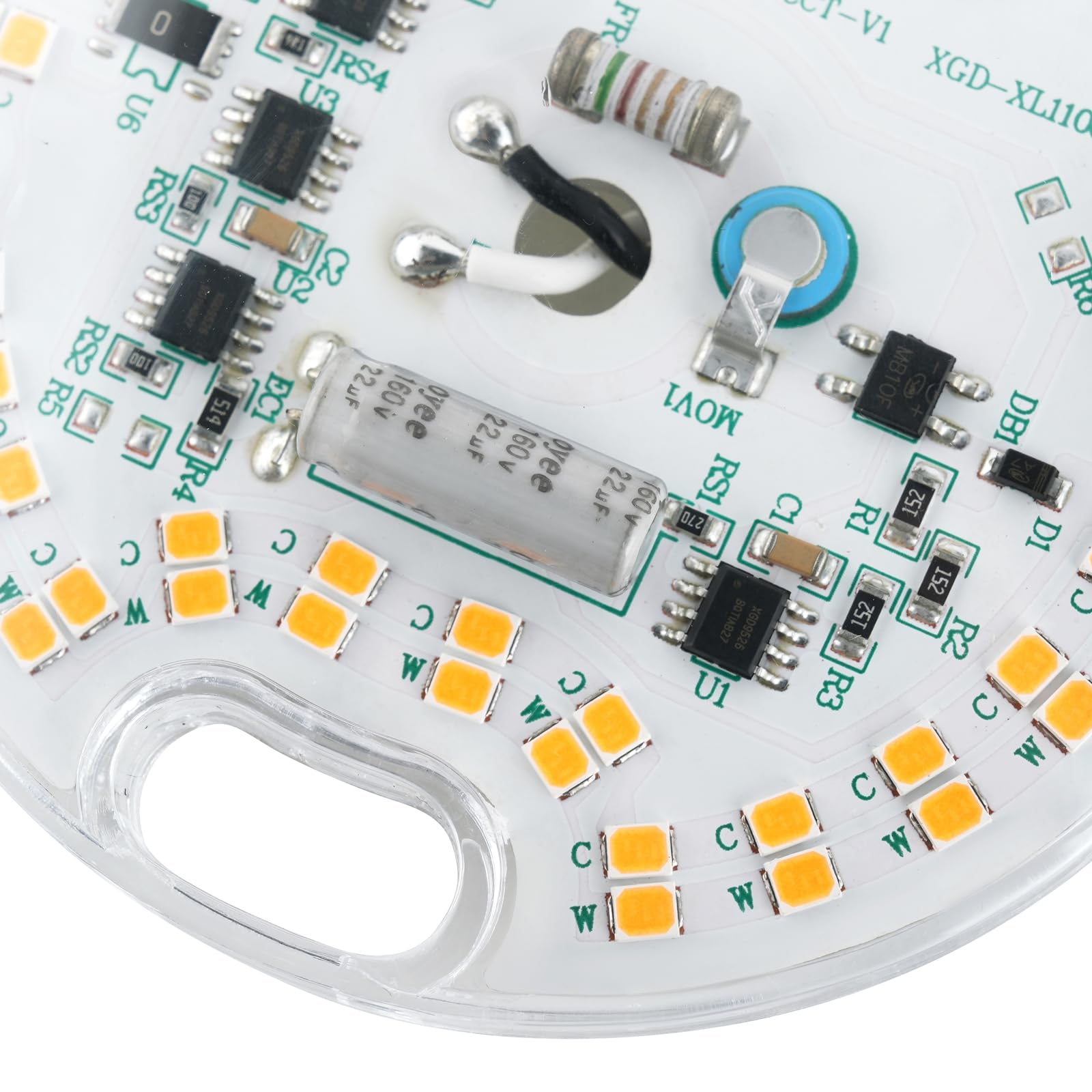 Kit de actualización de luz LED de ventilador de techo de 3.23 pulgadas, placa de repuesto de luz de techo PCB 15 W 1800 LM regulable 3000 K 120 V ETL CRI90 (1 paquete blanco cálido 3000K) 3