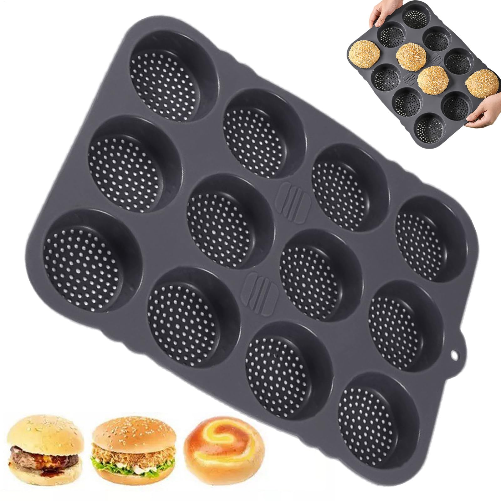 Molde para pan para hornear sin pegar con 12 cavidades para evitar desastres en tu cocina