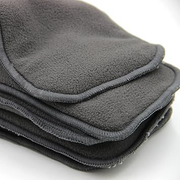 Bamboo Microfiber Inserts Liners for Adults Cloth Diapers Nappies for Incontinence Care, 4-Layer Washable Reusable Large Absorbent (6 Pieces)